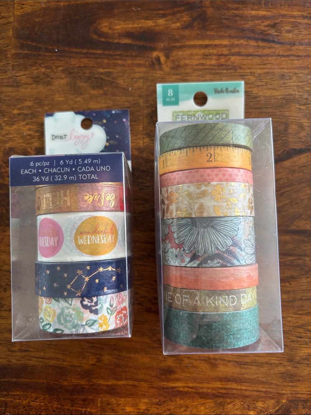 Park Lane Washi Tape Set - Green, Pink, Gold Accents